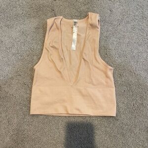 Urban Outfitters Ribbed Beige Tank Top